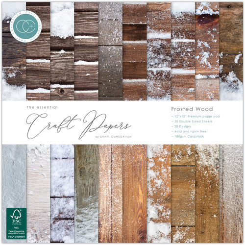 Craft Consortium Double-Sided Paper Pad 12"X12" 30/Pkg-Frosted Wood - 5A003CLB-1H8WJ - 5060921933257