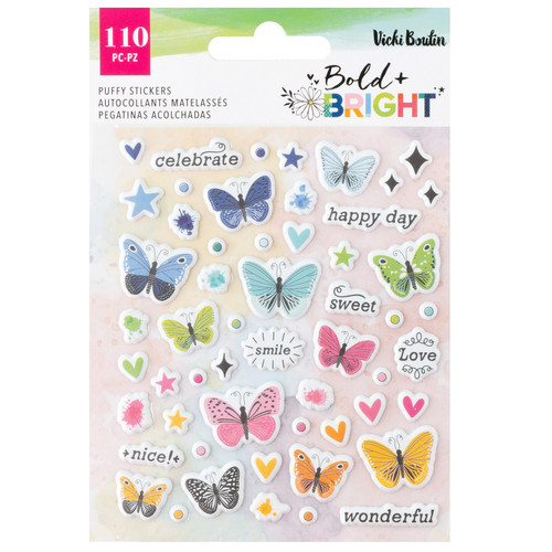 3 Pack - Vicki Boutin Bold And Bright Mini Puffy Stickers-110 Pieces - A50026JF-G1913 - 765468077765 3 Pack - Vicki Boutin Bold And Bright Mini Puffy Stickers-110 Pieces - A50026JF-G1913 - 765468077765