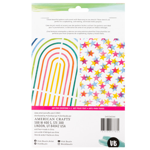 3 Pack - Vicki Boutin Bold And Bright Stencil Pack 3/Pkg-Arches - A50026JG-G191Z