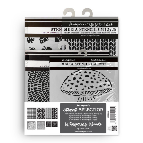 Stamperia Stencil Assortment -Whispering Woods 8 pcs - 5A00373W-1H865 - 5993110046295