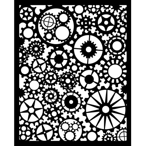 Stamperia Stencil Voyages Fantastiques 7.87"X9.84" -Gears Pattern - 5A00375D-1H85V