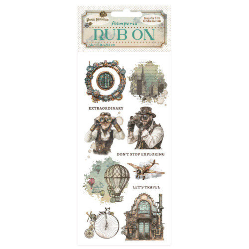 Stamperia Voyages Fantastiques Rub-On 4"X8.5"-Mechanical Wonders - 5A003757-1H86R - 5993110047322