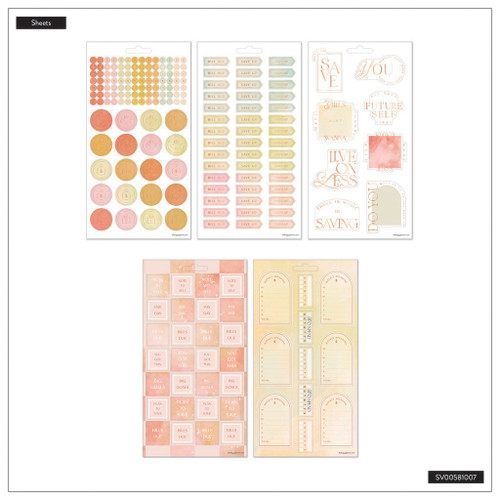 Happy Planner 10 Sheet Sticker Value Pack-Textured Canvas Budget - 5A0036WJ-1H811