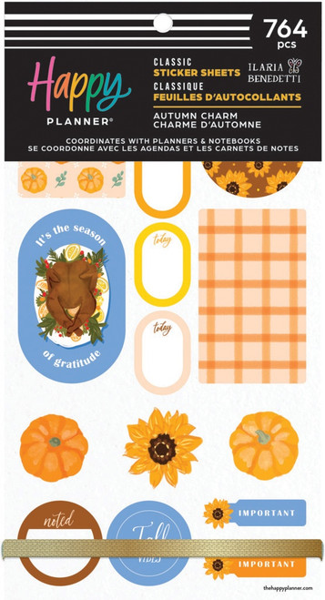Happy Planner Big 30 Sheet Sticker Value Pack-Autumn Charm Classic - 5A0036W9-1H80T - 673807708310