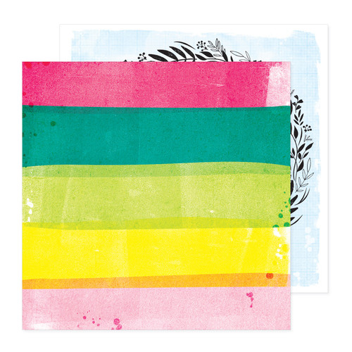 25 Pack - Vicki Boutin Bold And Bright Double-Sided Cardstock 12"X12"-Rainbow Stripes - 5A0026K4-1G92L - 765468077512