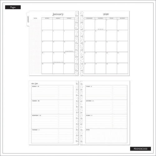 Happy Planner Vegan Leather Disc Bound Dated Planner-Pop Splash Patchwork; Jan '26 - Dec '26 - 5A0036X8-1H815