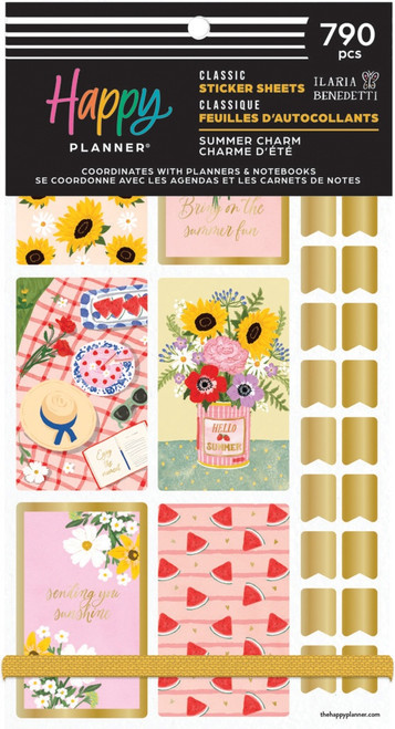 Happy Planner Big 30 Sheet Sticker Value Pack-Summer Charm Classic - 5A0036W9-1H81B - 673807708334