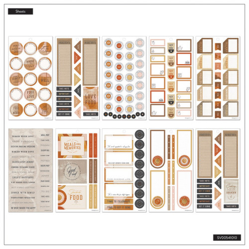 Happy Planner Big 30 Sheet Sticker Value Pack-Rustic Roots Meal Planning Classic - 5A0036W9-1H7YM