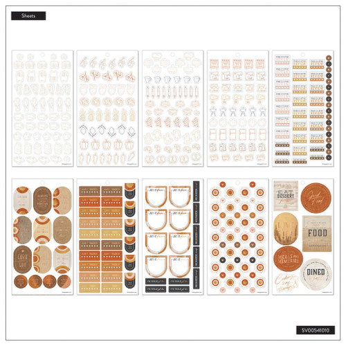 Happy Planner Big 30 Sheet Sticker Value Pack-Rustic Roots Meal Planning Classic - 5A0036W9-1H7YM