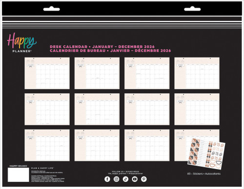 Happy Planner Small 12 Month Dated Desk Calendar-Modern Charm - 5A0036WM-1H7YS
