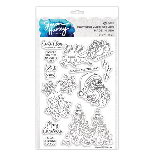 Simon Hurley Create. Clear Stamp Set 6"x9"-Ho Ho Ho - 5A0039NC-1H8VQ - 789541092087