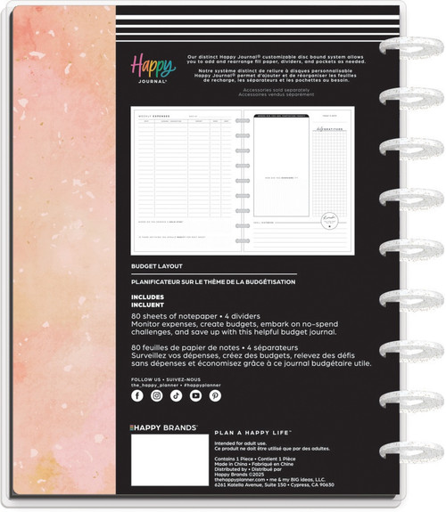 Happy Planner Disc Bound Guided Journal-Textured Canvas Budget - 5A00370N-1H7YY Happy Planner Disc Bound Guided Journal-Textured Canvas Budget - 5A00370N-1H7YY