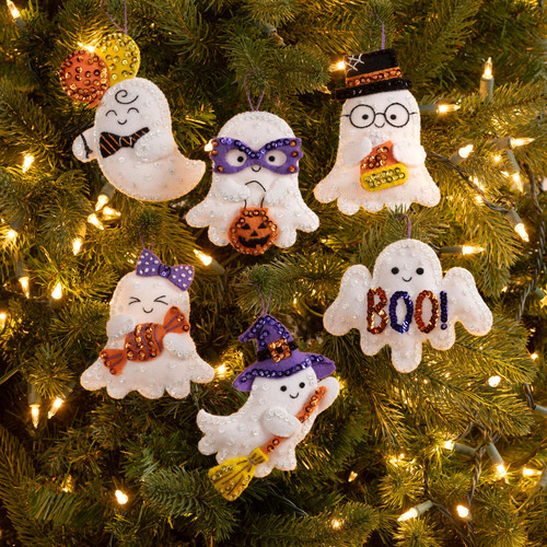 Bucilla Felt Ornaments Applique Kit Set Of 6-Boo Buddies - 5A002CSM-1GG9D