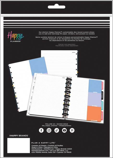 Happy Planner Classic Fill Paper-Bright Energy - 5A0036TG-1H802 Happy Planner Classic Fill Paper-Bright Energy - 5A0036TG-1H802