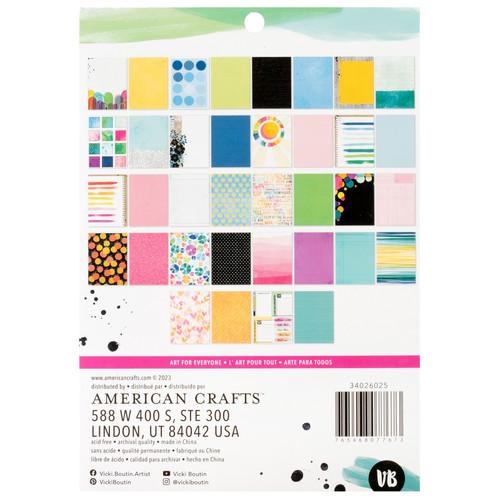 Vicki Boutin Bold And Bright Paper Pad 6"X8"-36 Sheets - A50026K2-G191F Vicki Boutin Bold And Bright Paper Pad 6"X8"-36 Sheets - A50026K2-G191F