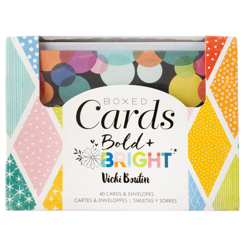 Boxed Cards - A2 (4.375"X5.75") 40 Cards & Envelopes-Vicki Boutin - Bold + Bright - A50026JZ-G191S - 765468077703