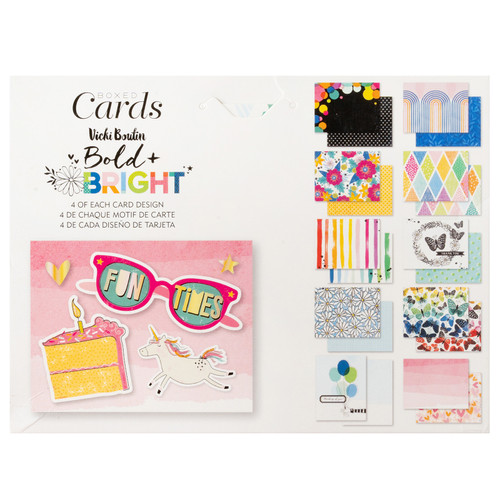 American Crafts A2 Cards W/Envelopes (4.375"X5.75") 40/Box-Vicki Boutin Bold And Bright - A50026JZ-G191S