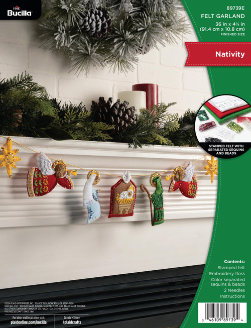Bucilla Felt Garland Applique Kit 36" Long-Nativity Scene - 5A002DC5-1GGD9 - 046109897394