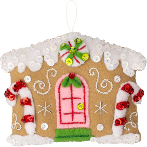 Bucilla Felt Ornaments Applique Kit Set Of 6-Candy Christmas Cottages - 5A002DC6-1GGDB Bucilla Felt Ornaments Applique Kit Set Of 6-Candy Christmas Cottages - 5A002DC6-1GGDB
