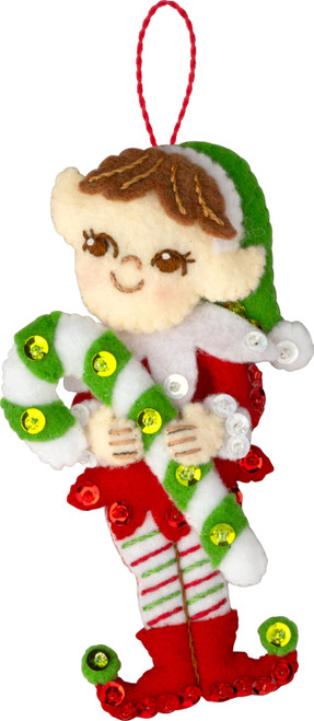 Bucilla Felt Ornaments Applique Kit Set Of 4-Merry Elves - 5A0021SM-1G4PC