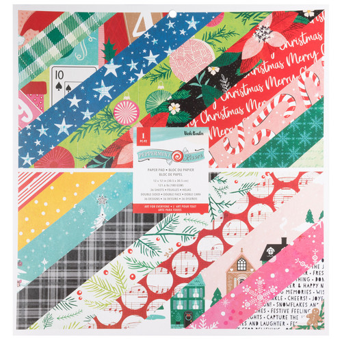 American Crafts Double-Sided Paper Pad 12"X12" 36/Pkg-Vicki Boutin Peppermint Kisses - VB021937 - 765468044224