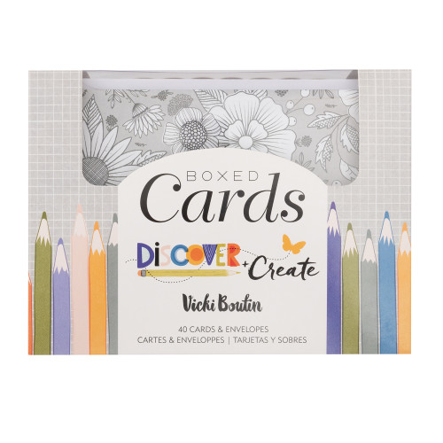 Boxed Cards - A2 (4.375"X5.75") 40 Cards & Envelopes-Vicki Boutin - Discover + Create - VB022161 - 765468075129