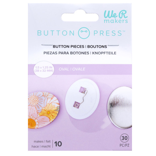We R Button Press Refill Pack 30/Pkg-Small Oval Button Pin Back, Makes 10 Pin - WR601019 - 765468019246
