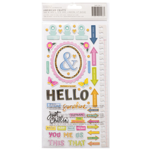 3 Pack - Vicki Boutin Sweet Rush Thickers Stickers 107/Pkg-The Sweet Life Phrase & Icon/Chipboard - VB013611