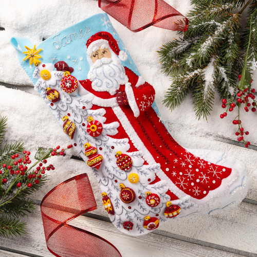 Bucilla Felt Stocking Applique Kit 18" Long-Snowy St. Nick - 5A0021SK-1G4PH Bucilla Felt Stocking Applique Kit 18" Long-Snowy St. Nick - 5A0021SK-1G4PH