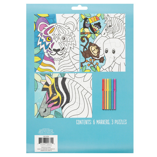 3 Pack - Colorbok Make It Colorful! Color Your Own Puzzles 3/Pkg-Animals - 34018784