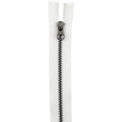 2 Pack - Coats Gunmetal Separating Zipper 24"-White - F69 24-0100 - 073650016349