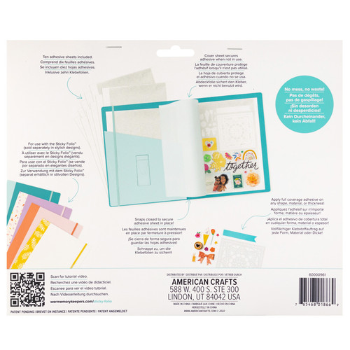 We R Memory Keepers Sticky Folio Refills 10/pkg-Permanent Micro Dot Sheets - 60000961