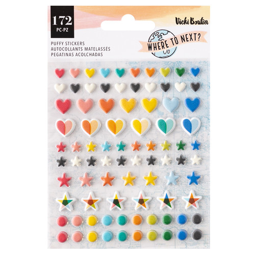 3 Pack - Vicki Boutin Where To Next Mini Puffy Stickers-172 Pieces - VB014101 - 765468043364