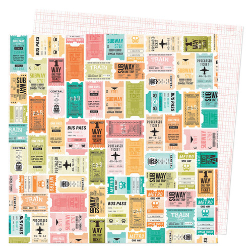 25 Pack - Vicki Boutin Where To Next Double-Sided Cardstock 12"X12"-One Way Ticket - VBWT12-14086 - 765468043210
