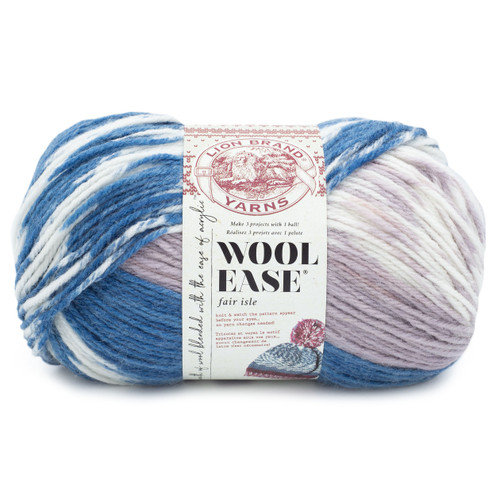 3 Pack - Lion Brand Wool-Ease Fair Isle Yarn-Denim/Lilac - 629-203CU - 023032120911