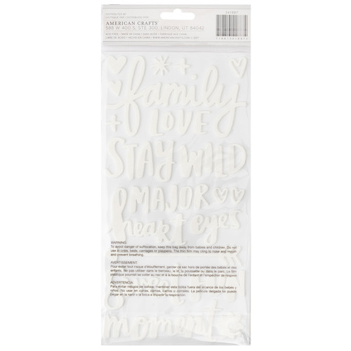 3 Pack - Amy Tan Hustle & Heart Thickers Stickers 72/Pkg-Phrase, Gold Glitter & White - 341887
