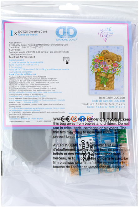 3 Pack - Diamond Dotz Diamond Art Greeting Card Kit 5"X7"-Bunch Of Love - DDG030