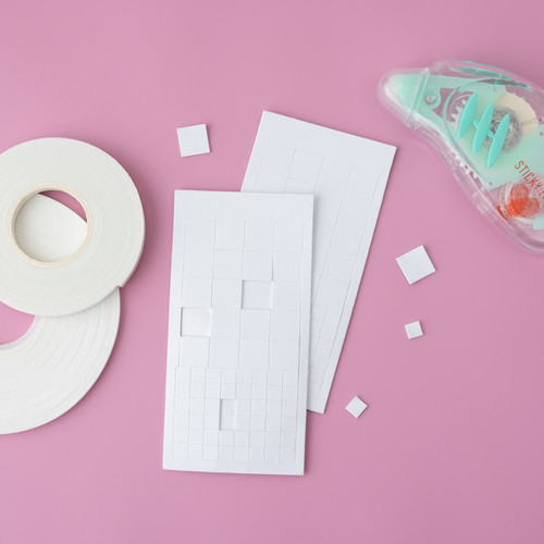 3 Pack - Sticky Thumb Dimensional Adhesive Foam 272/Pkg-White Tabs, Square - 60000326