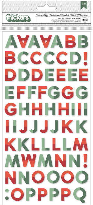 3 Pack - Mittens & Mistletoe Thickers Stickers 146/Pkg-Warm & Cozy Alphabet - CPMM3739 - 718813116183