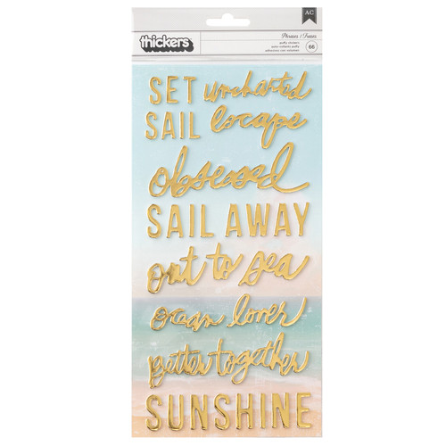 3 Pack - Heidi Swapp Set Sail Thickers Stickers 66/Pkg-Phrase - HS021032 - 765468032016