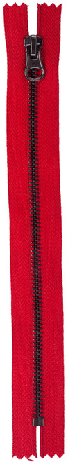 2 Pack - Coats Gunmetal Closed End Zipper 9"-Red - F68 9-2250