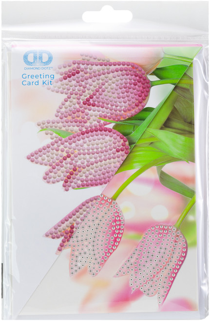 3 Pack - Diamond Dotz Diamond Art Greeting Card Kit 5"X7"-Romantic Tulips - DDG036 - 4895225920457