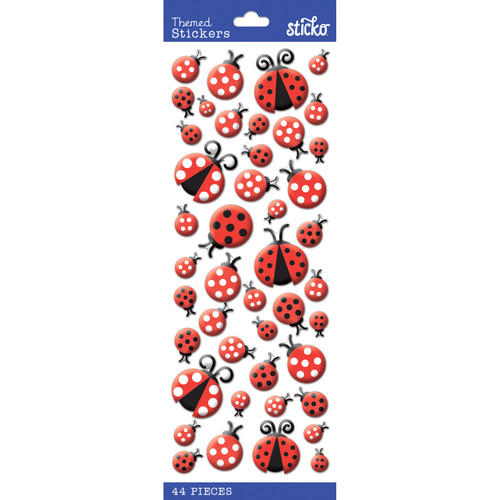 12 Pack - Sticko Themed Stickers-Ladybugs - E5238217