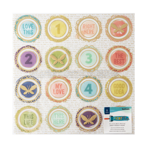 5 Pack - Vicki Boutin Print Shop Specialty Paper 12"X12"-Gold Foiled Vellum - VB013846 - 718813116626