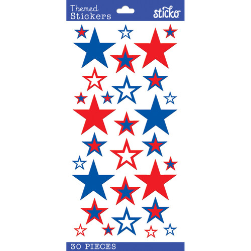 12 Pack - Sticko Themed Stickers-4th Of July Stars - E5238138 - 015586793093