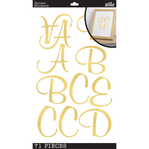 3 Pack - Sticko Alphabet Stickers-Gold Script Poster - E5238652 - 015586850192
