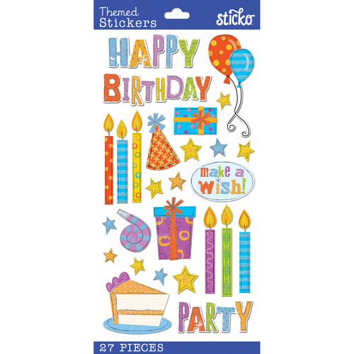 12 Pack - Sticko Themed Stickers-Birthday Party - E5238214