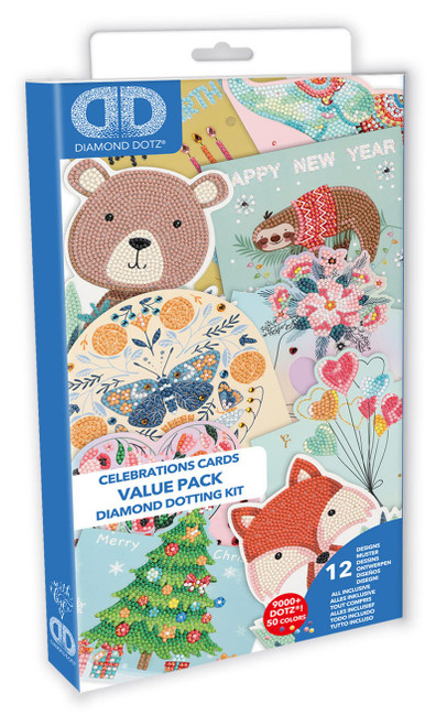 Diamond Dotz Diamond Art Greeting Card Variety Kit 12/Pkg-Celebrations Cards - DDG040P - 4895225932092 Diamond Dotz Diamond Art Greeting Card Variety Kit 12/Pkg-Celebrations Cards - DDG040P - 4895225932092
