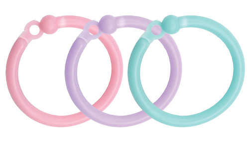 3 Pack - We R Cinch Plastic Loop Binding 24/Pkg-Pink, Lilac & Blue - 60000609