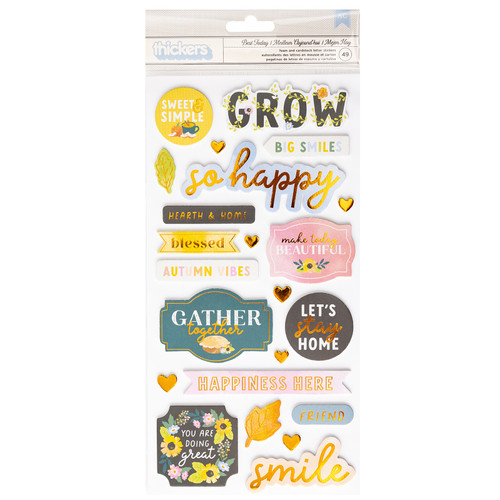 3 Pack - Paige Evans Garden Shoppe Thickers Stickers 49/Pkg-Best Today Phrase W/Copper Foil Accents - PE013786 - 718813115902